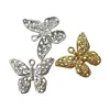A fashionable and versatile women's necklace with a silver and gold hollowed-out butterfly pendant Item Picture